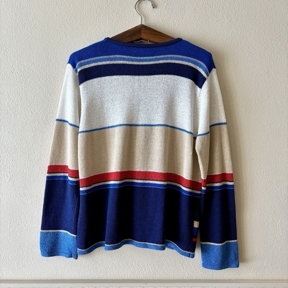 Susan Bristol Cardigan Sweater Women's XL Floral Colorblock Vintage Ramie Silk - Picture 4 of 8